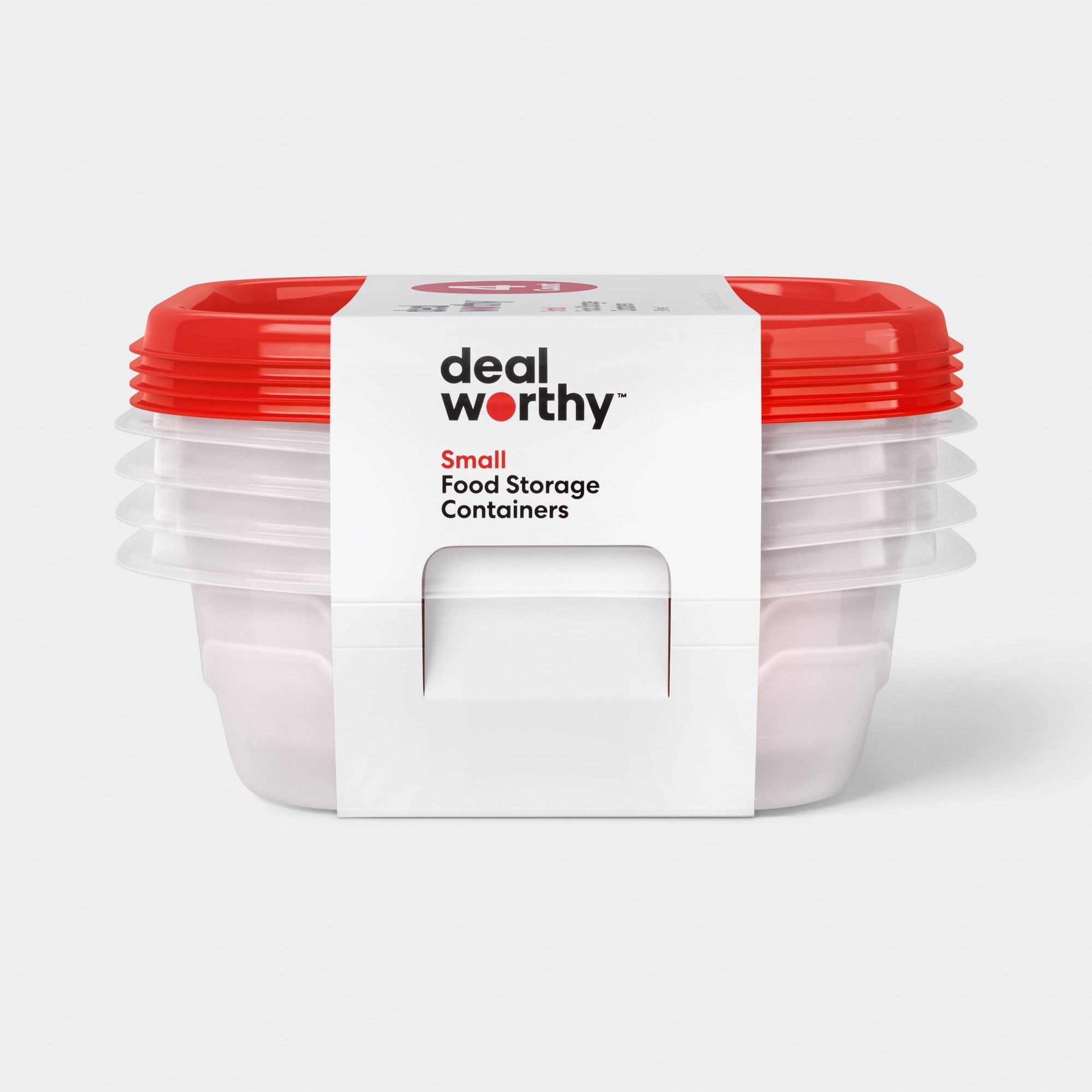 Meal Prep Containers - 4er-Set kleine quadratische Lebensmittelbehälter mit Schnappverschluss,