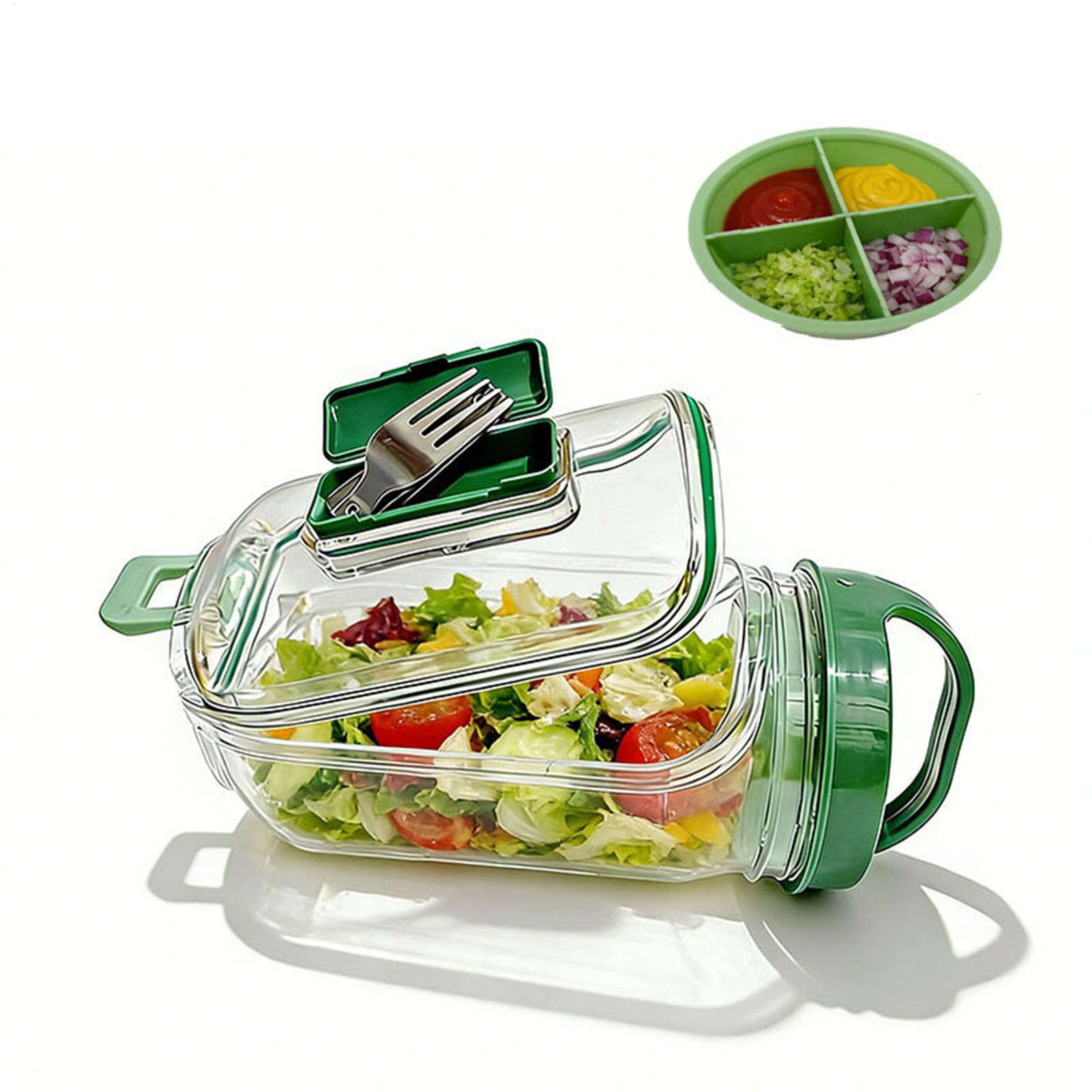 Meal Prep Gym - Seitlich öffnender Salatbehälter, 1000 ml, auslaufsicherer