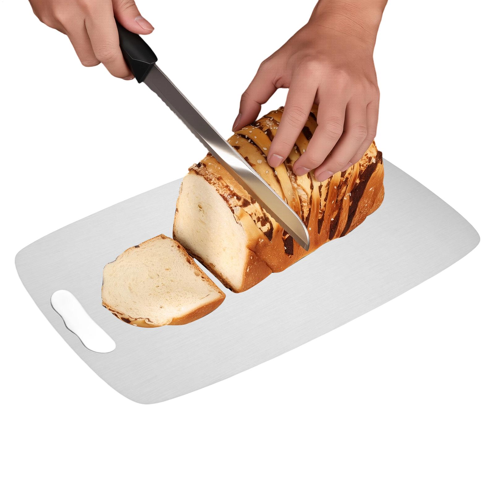 Meal Prep For Cutting - 1,2 mm dickes Edelstahl-Schneidebrett, doppelseitiges Edelstahl-Schneidebrett,