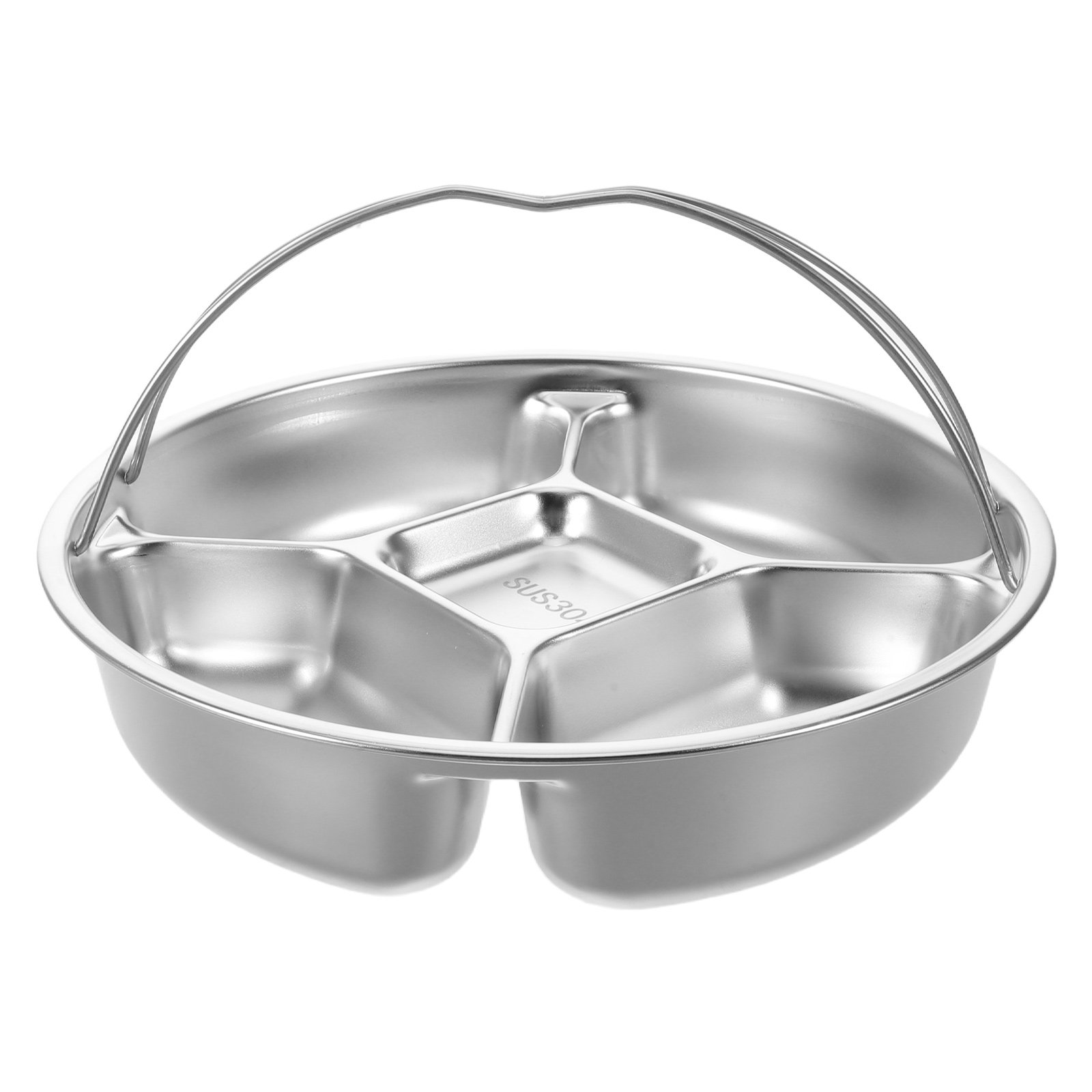 Meal Prep For Weight Loss - 5-teilige Edelstahl-Portionstellerplatte für Erwachsene zur Gewichtsreduktion,