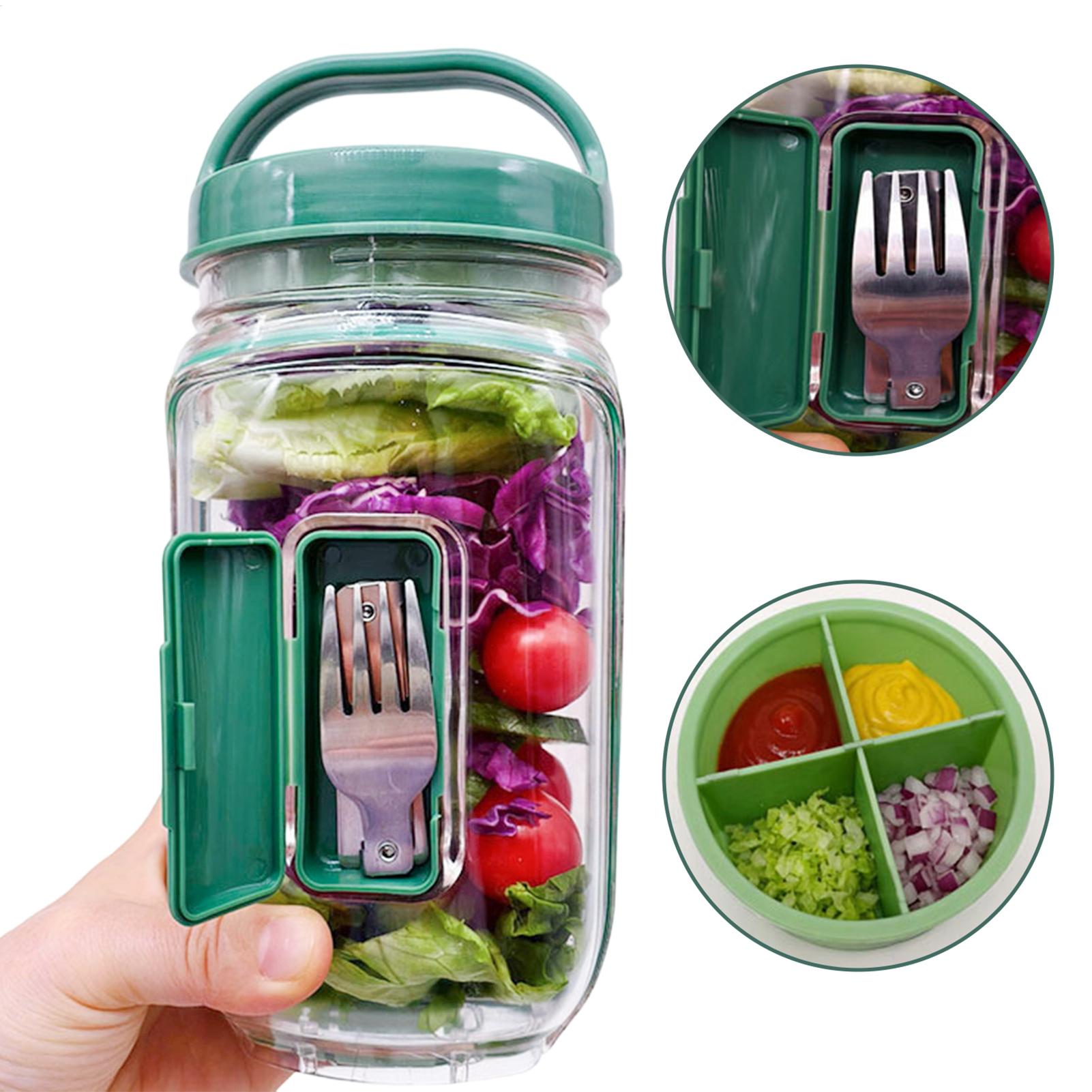 Meal Prep Gym - Salatbehälter mit Seitenöffnung 1000ml Auslaufsicherer Salatbehälter