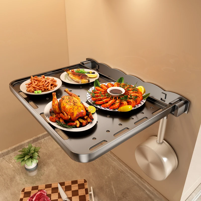 Meal Prep For Cutting - Space Aluminium faltbare Küchenzubereitungsstation Wandmontiertes Gemüseschneidebrettregal