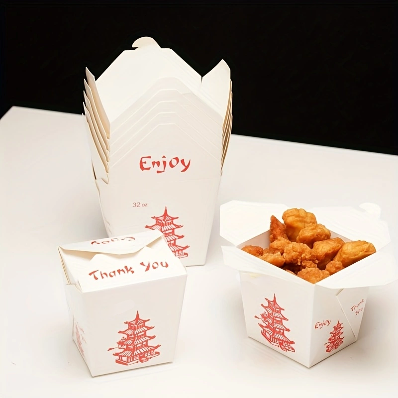 Meal Prep Noodles - Pagodenförmige chinesische Takeaway-Lebensmittelbehälter, Einweg-Nudelboxen, Meal-Prep-Boxen für
