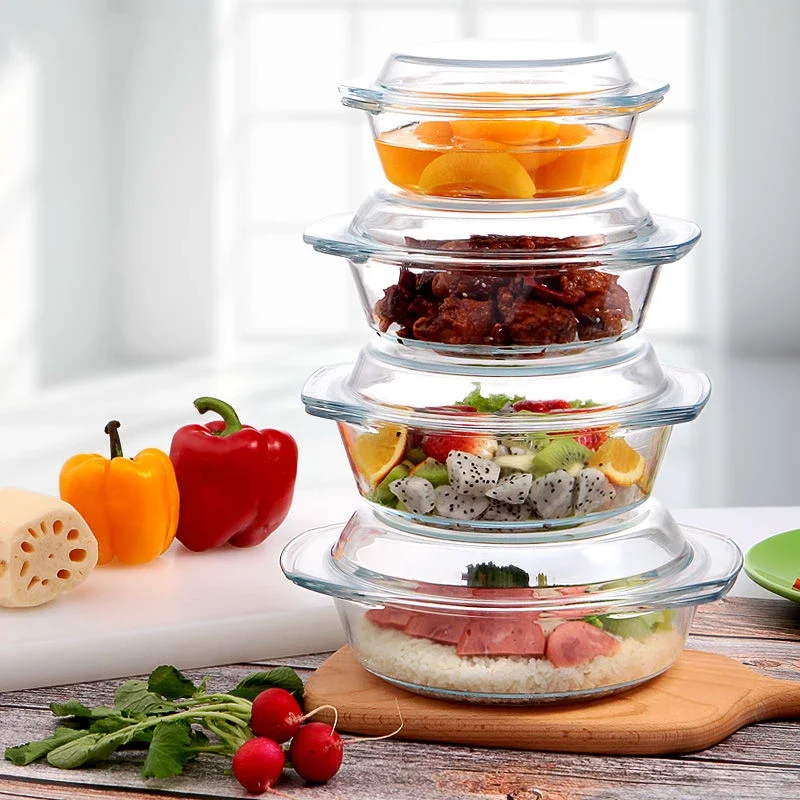 Meal Prep Soup - Schüssel aus gehärtetem Glas mit Deckel,