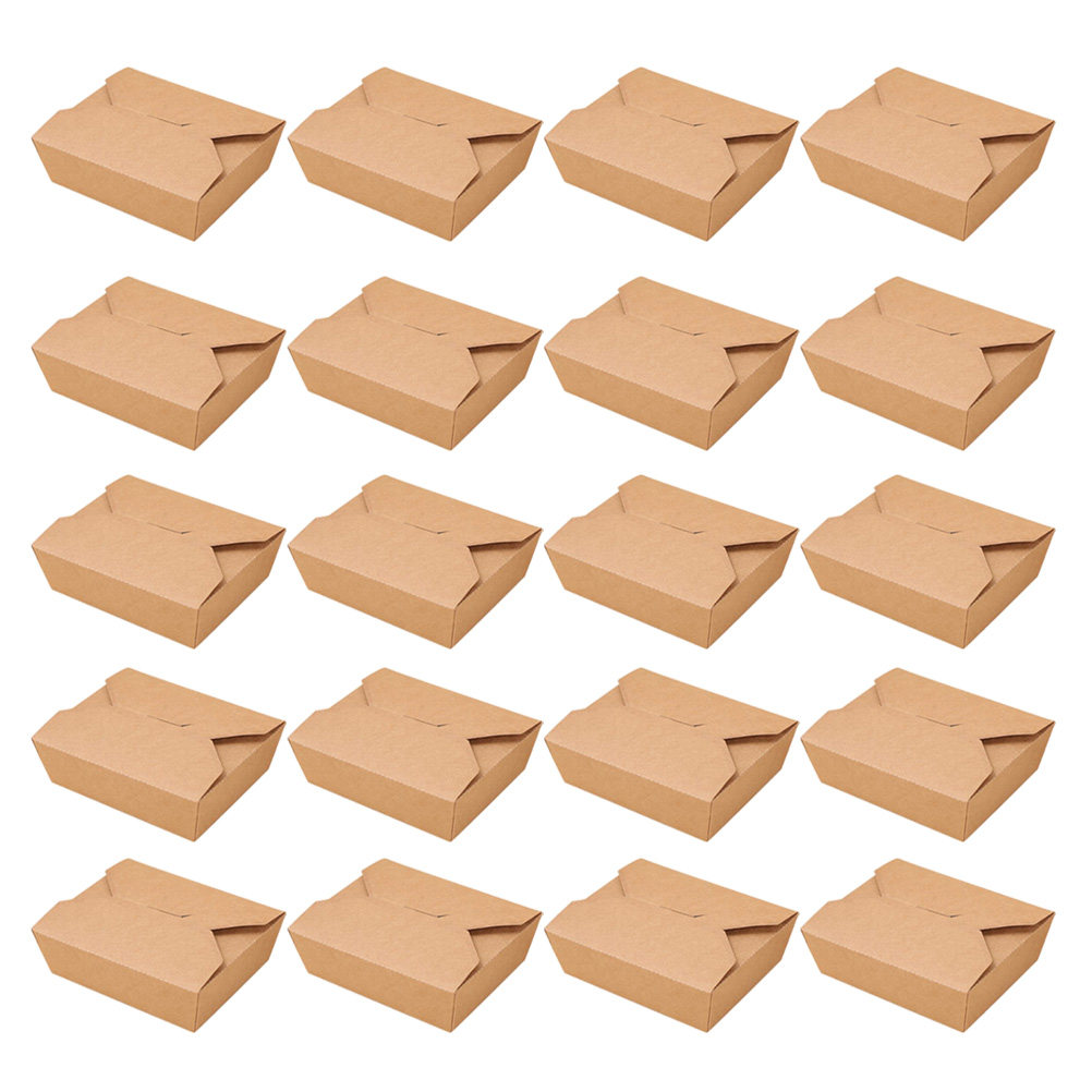 Meal Prep For A Day - 20 Stück Kraftpapier-Mahlzeitbehälter Einweg-Lunchboxen für Restaurant