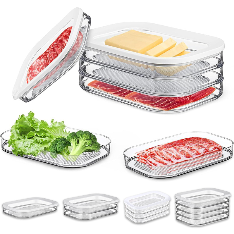 Meal Prep For Cutting - Stapelbare Kühlschrank-Aufbewahrungsbox mit Klarsichtdeckel für Fleisch,