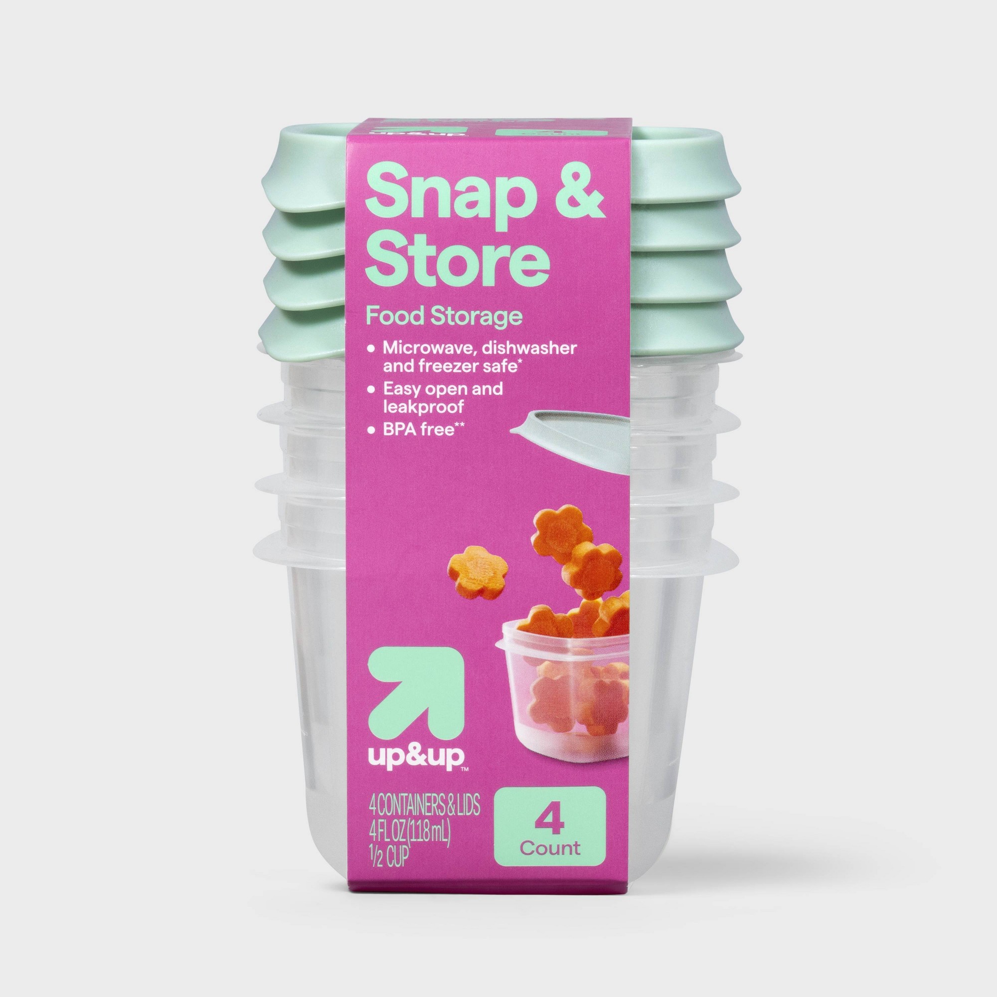 Meal Prep Containers - 4er-Set Mini Quadratische Halbbehälter zur Lebensmittelaufbewahrung,