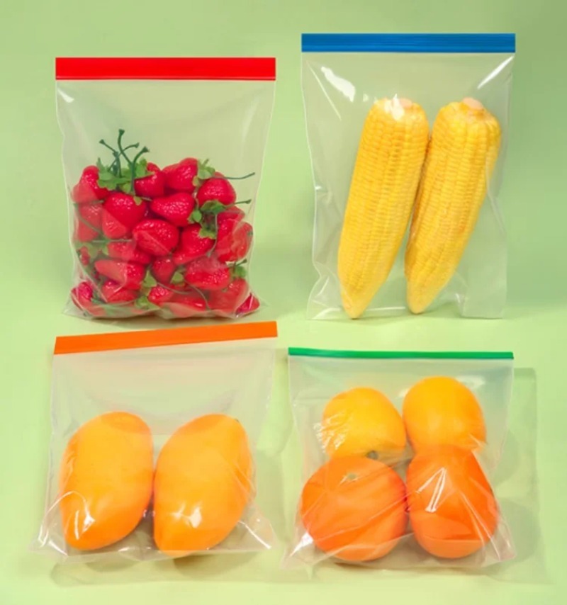 Meal Prep For A Day - Farbige Transparente PE-Reißverschluss-Aufbewahrungsbeutel - Wiederverwendbare Lebensmittelbeutel