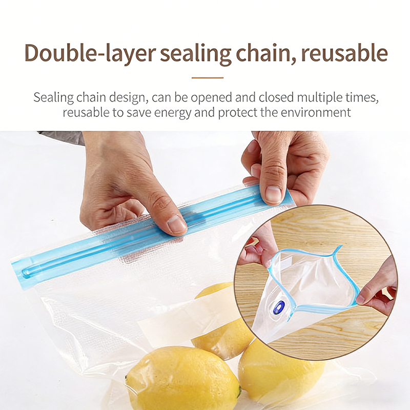 Meal Prep Ziplock - Neue wiederverwendbare Vakuumierbeutel mit Ziplock-Verschluss, BPA-freie