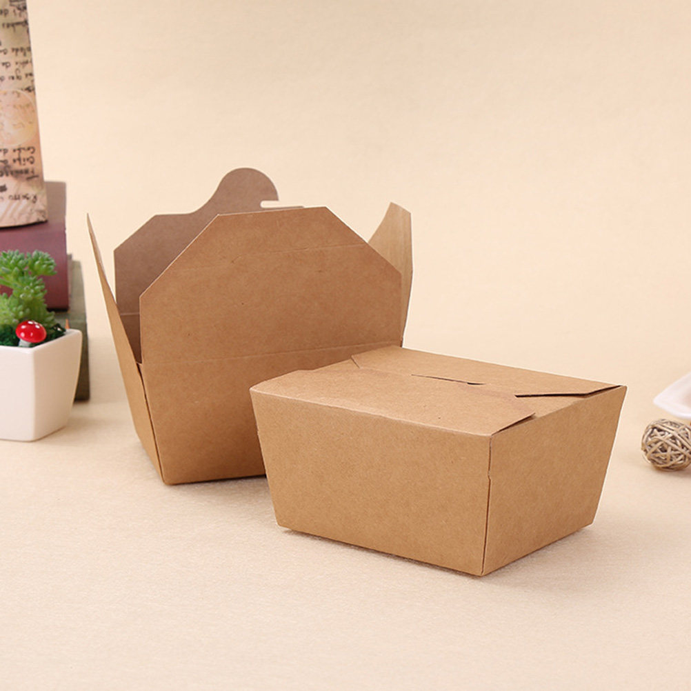 Meal Prep For A Day - 20 Stück Kraftpapier-Lebensmittelbehälter Einweg-Mahlzeitboxen Auslaufsicherer Verschluss