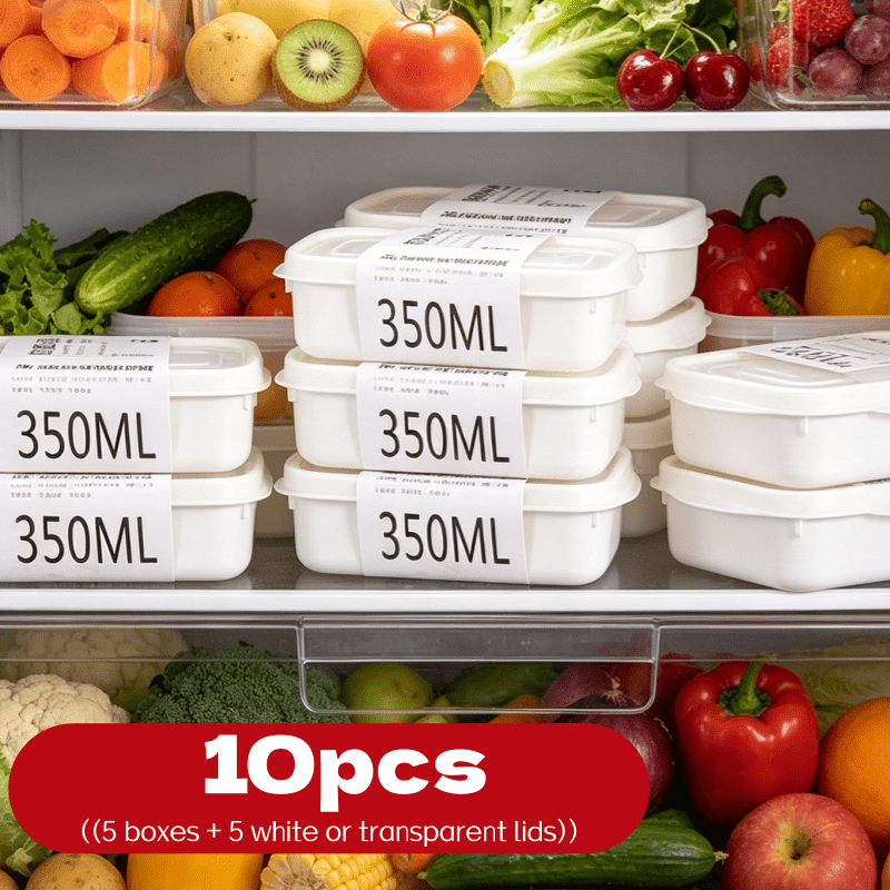Meal Prep Containers - 10-teiliges Wiederverwendbares Stapelbares Lebensmittel-Aufbewahrungsboxen-Set 5 Behälter