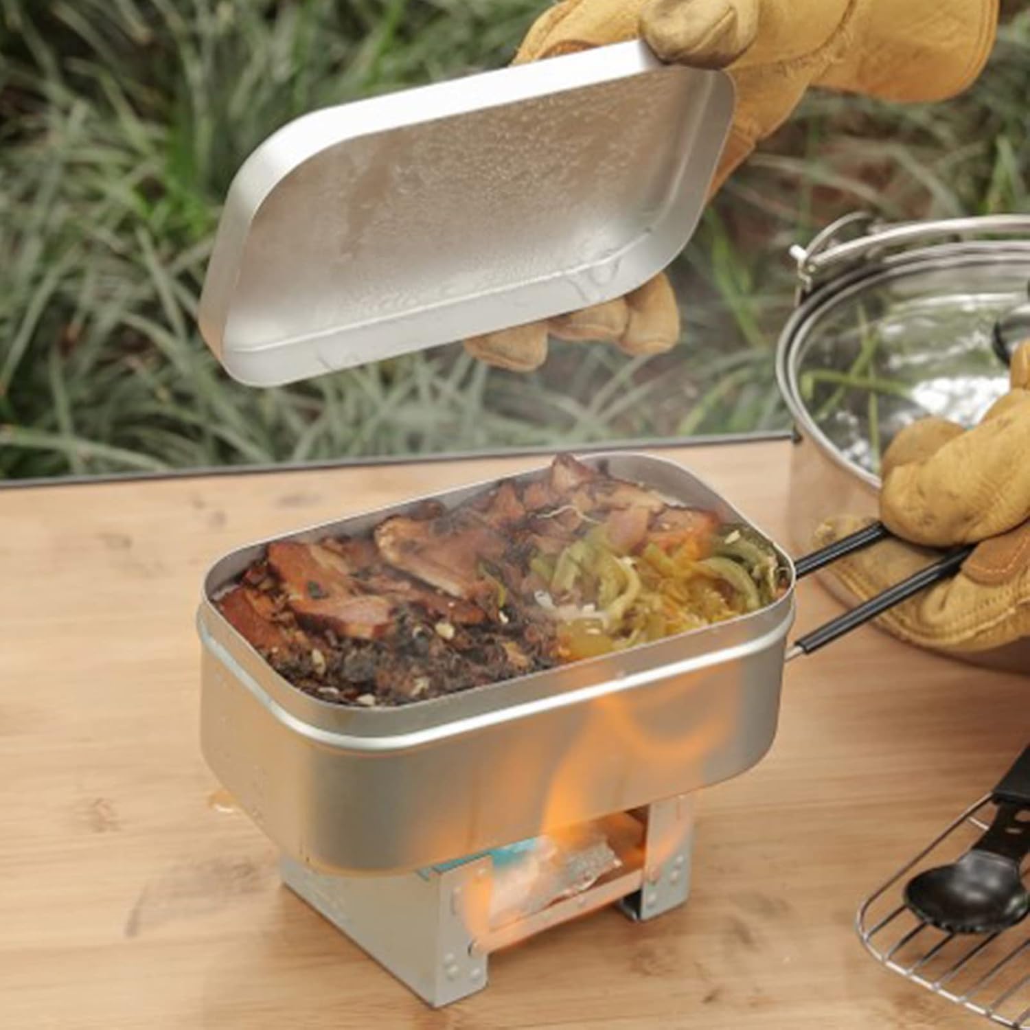 Meal Prep Containers - Faltbarer Bento-Box-Griff, Lunchbehälter für Erwachsene, Camping-Kochgeschirr