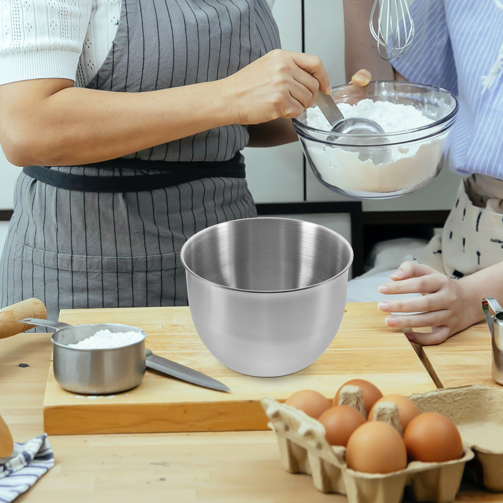 Meal Prep Usa - Tiefe Edelstahl-Rührschüssel, Dicke Metallschüssel für Backen,