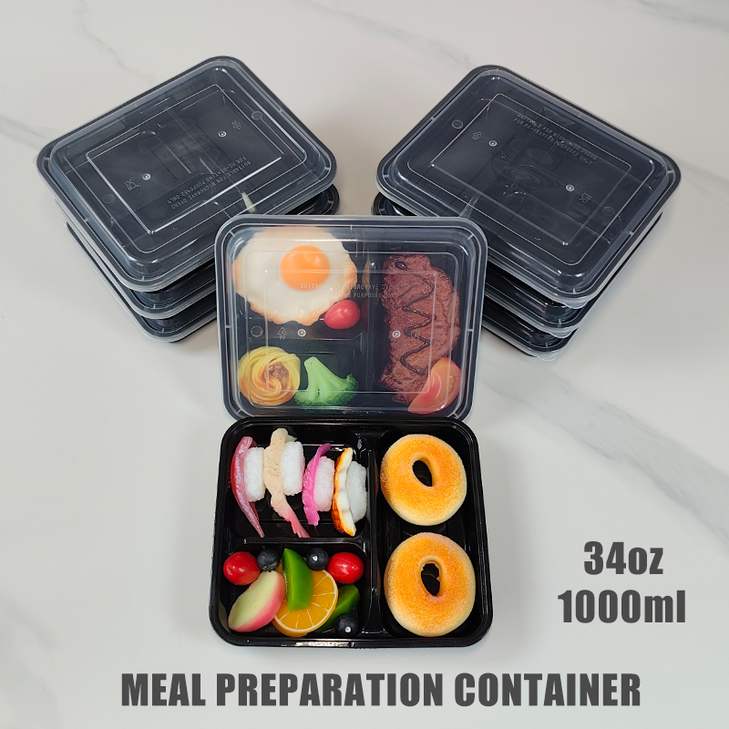 Meal Prep Gym - 3-Fach-Unterteilte 34 Oz/1000 Ml, 12/35 Stück,