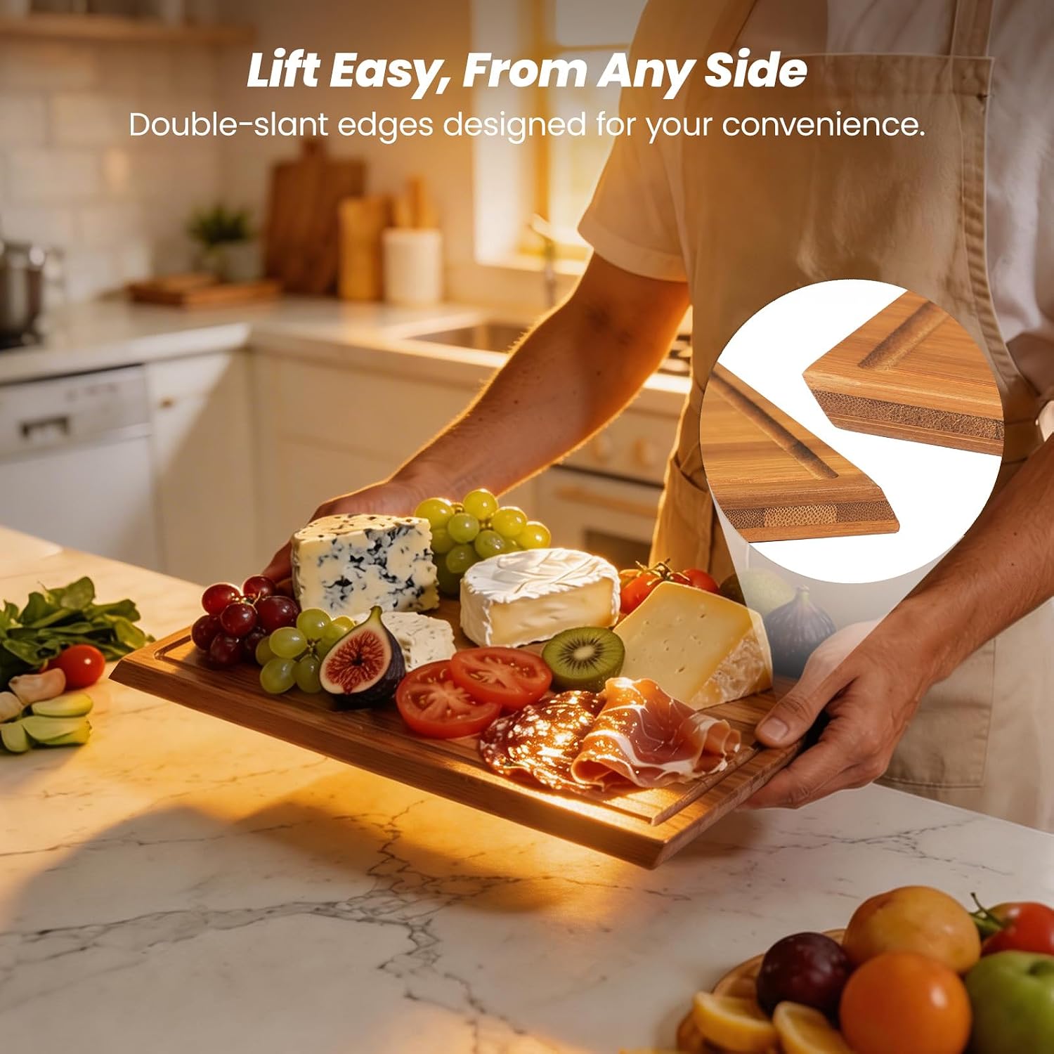 Bambus-Schneidebrett-Set mit S – Meal Prep For Cutting Bewertung und Preis