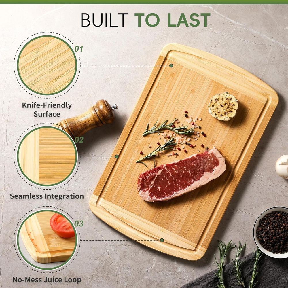 Bio-Bambus-Schneidebrett-Set m – Meal Prep Juice Bewertung und Preis