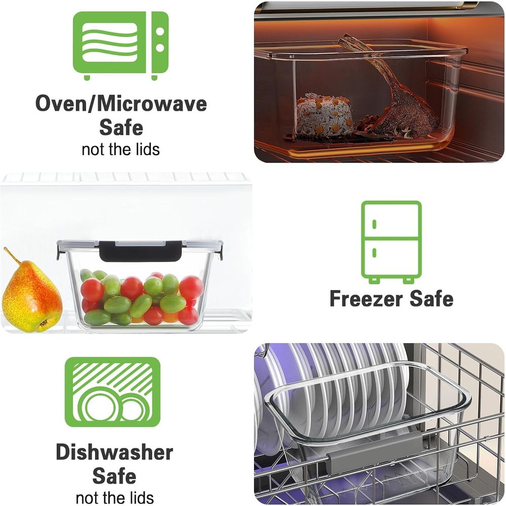 4-teiliges Set 63oz Glas-Leben – Meal Prep Containers Bewertung und Preis