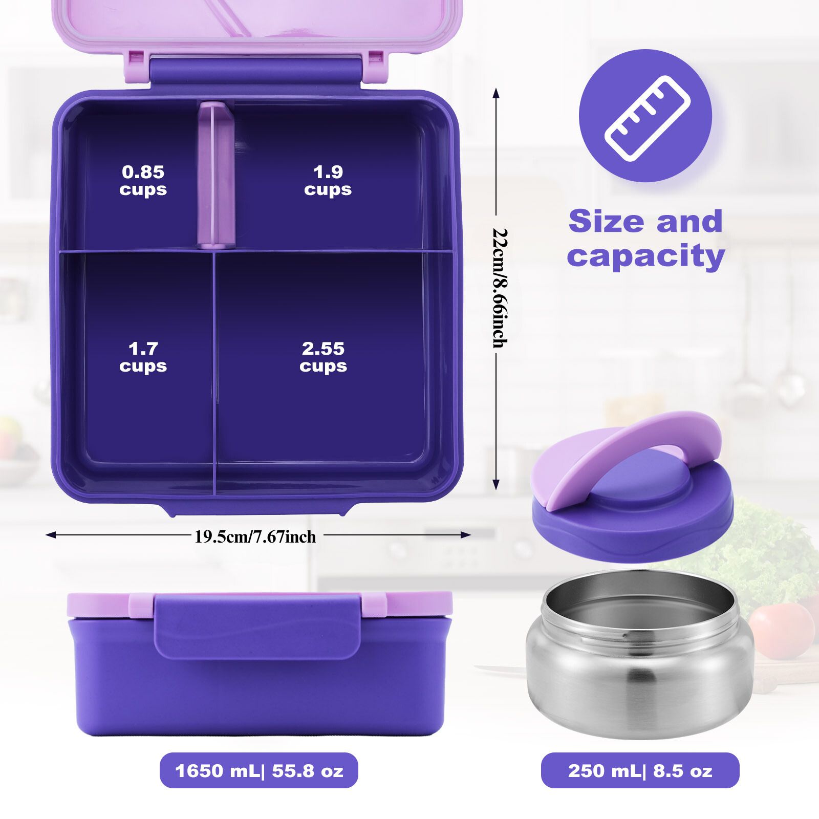 Lunchbox mit vier Gittern und  – Meal Prep Soup Bewertung und Preis