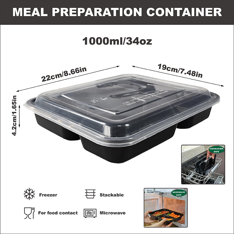 3-Fach-Unterteilte 34 Oz/1000  – Meal Prep Gym Bewertung und Preis